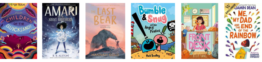 Cover images for the six titles shortlisted for the Younger Readers category