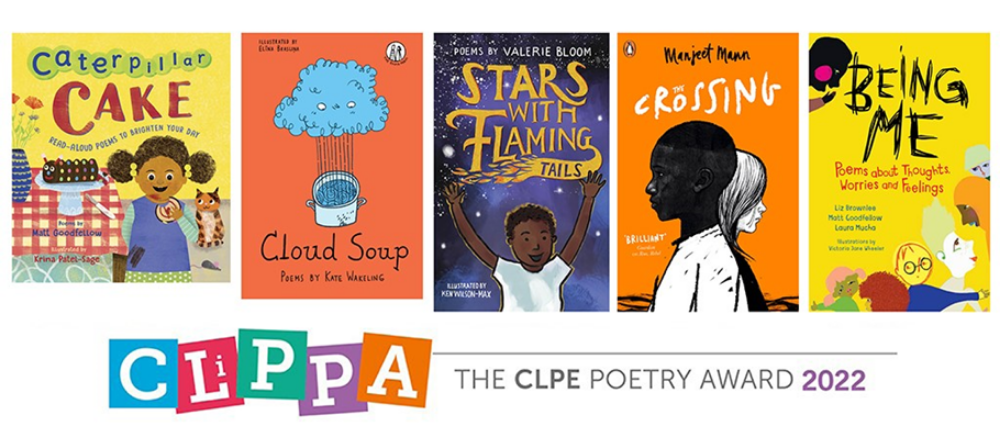 Cover shots of the five shortlisted titles for the CLiPPA 2022