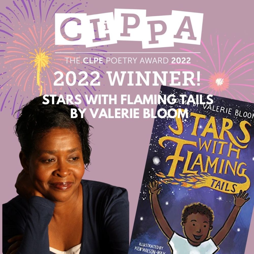 Image of Valerie Bloom and her CLiPPA 2022 award-winning collection Stars with Flaming Tales