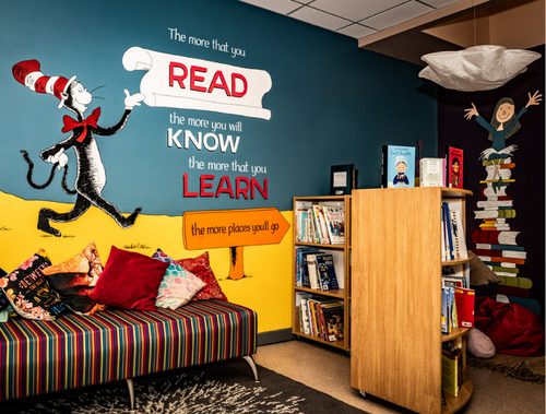 Picture of Holden Clough Library with Cat in the Hat quote