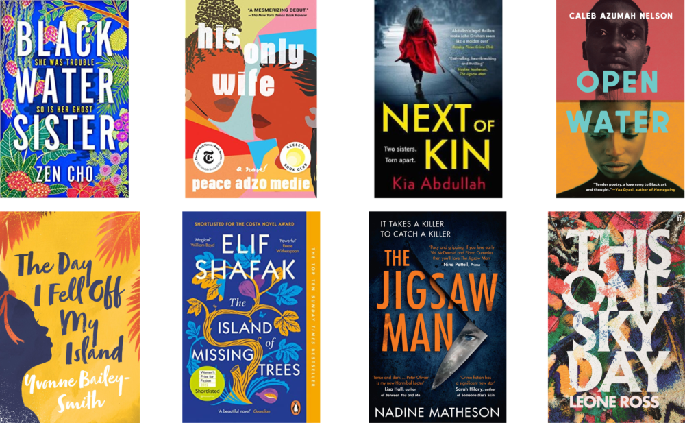 Cover shots of the eight shortlisted titles for The Diverse Book Awards 2022 Adult Fiction