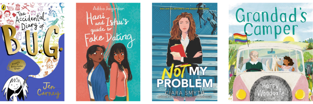 Cover images for four of the titles shortlisted for the Polari Children's and YA Prize 2022