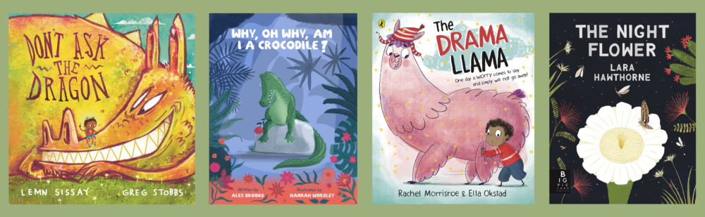 Cover shots of the four titles shortlisted for the Picture Fiction category of the Spark School Book Awards 2022-23