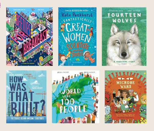 Cover images of the six shortlisted titles for the 2022 Young People's Book Prize