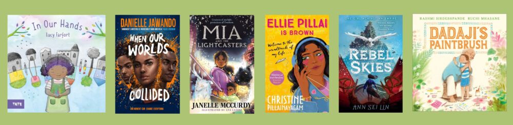 Cover shots of the six titles shortlisted for the Jhalak Children's & YA Prize 2023