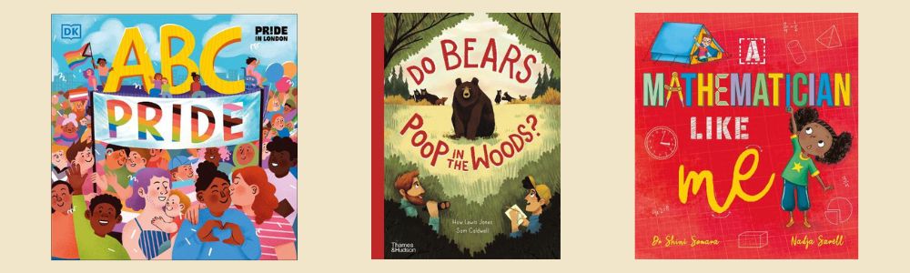 Cover images of the three titles shortlisted for the 0-7 category of the SLA Information Book Awards 2023