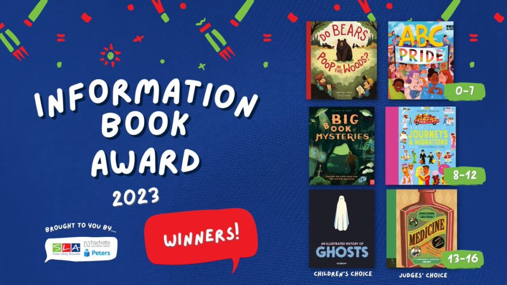 Cover shots of all the category winners for the Information Book Awards 2023