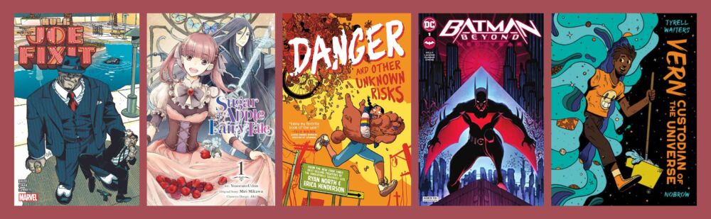 Cover shots of the 5 shortlisted titles for the Excelsior Book Awards, 11+ category