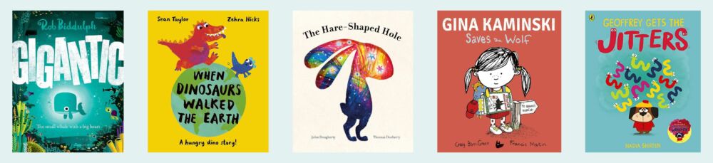 Cover shots for the five titles shortlisted for the 2024 Oscar's Book Prize book award.