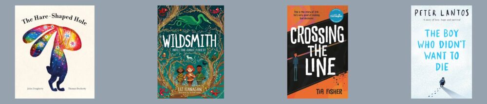 Cover shots of the four category winners for the 2024 UKLA Book Awards
