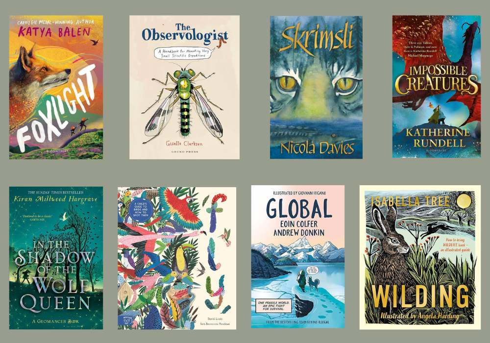 Cover shots of the eight titles shortlisted for the Wainwright Prize 2024 Children's Writing on Nature and Conservation category