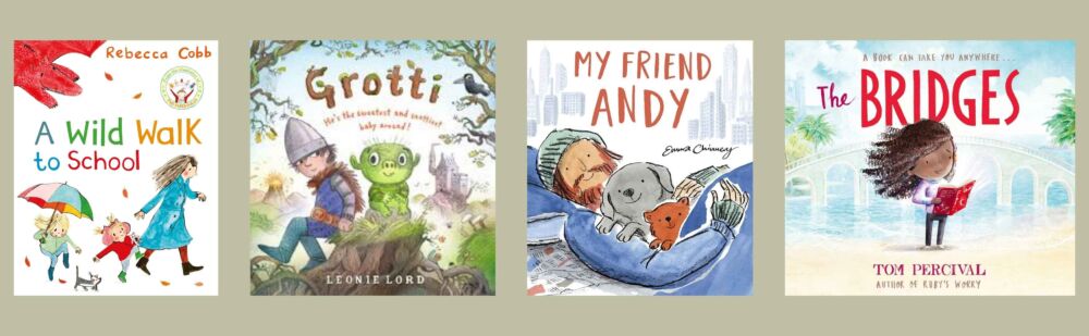 Cover images of the four titles shortlisted for the FCBG Children's Book Awards 2025 in the Books for Younger Children category.
