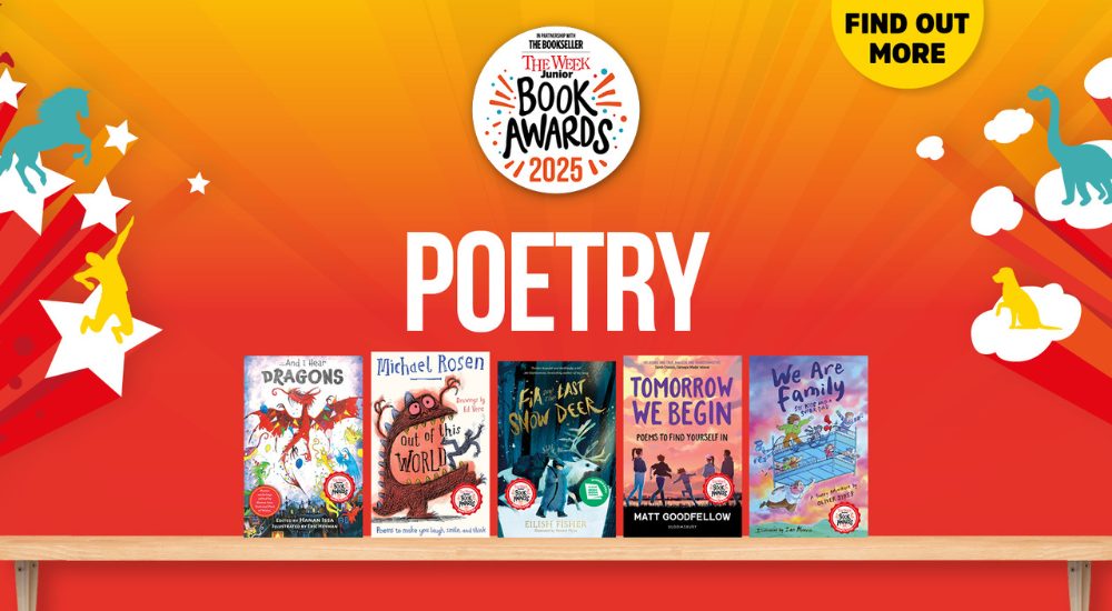 Cover shots of the 5 titles shortlisted for The Week Junior Book Awards - Poetry category