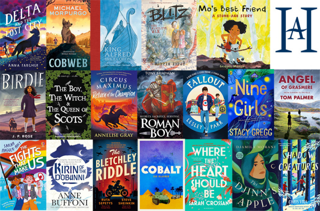 Cover shots of the 16 titles shortlisted for the Young Quills 2025
